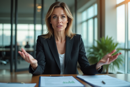 Agent immobilier confiante dans un bureau moderne