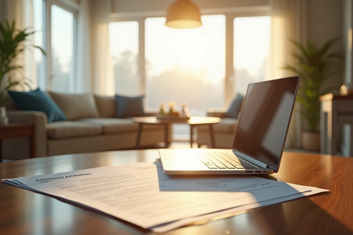 Intérieur lumineux d un appartement avec contrat de location