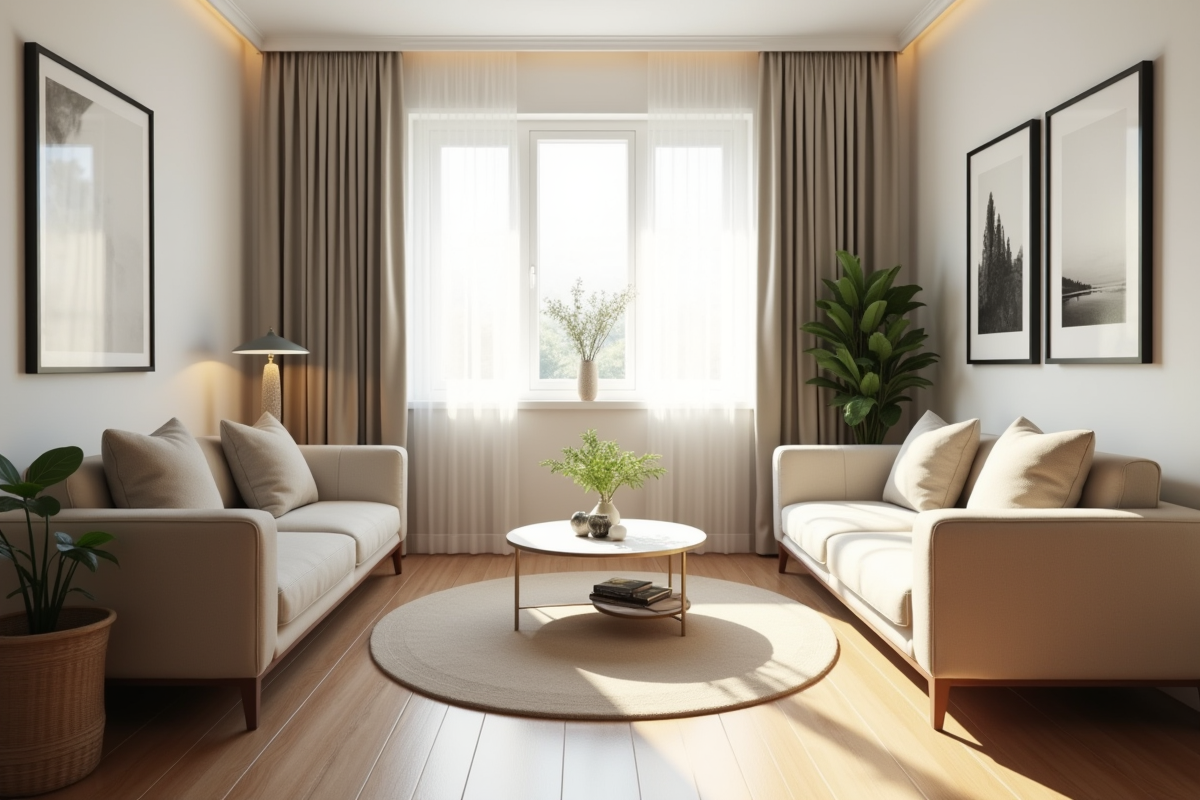 Intérieur d un appartement rénové et lumineux avec mobilier minimaliste