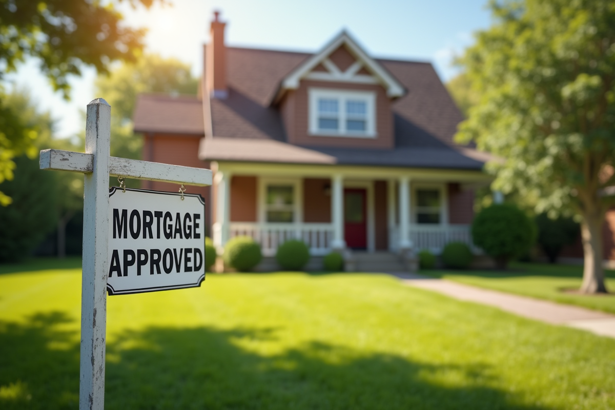 Maison familiale avec jardin et panneau mortgage approuve